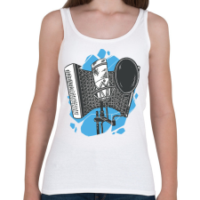 PRINTFASHION Mikrofon - Női atléta - Fehér női trikó