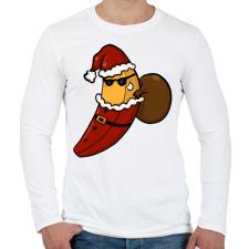 PRINTFASHION Mikulás banán - Férfi hosszú ujjú póló - Fehér férfi póló