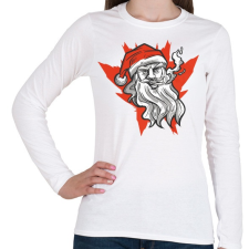 PRINTFASHION Mikulás cigivel - Női hosszú ujjú póló - Fehér női póló