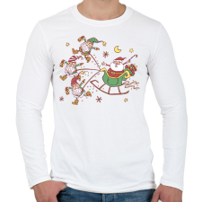 PRINTFASHION Mikulás - Férfi hosszú ujjú póló - Fehér férfi póló