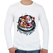 PRINTFASHION Mikulás - Férfi hosszú ujjú póló - Fehér férfi póló