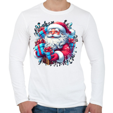 PRINTFASHION Mikulás - Férfi hosszú ujjú póló - Fehér férfi póló