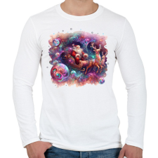 PRINTFASHION Mikulás - Férfi hosszú ujjú póló - Fehér férfi póló