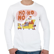 PRINTFASHION Mikulás - ho ho NO - Férfi hosszú ujjú póló - Fehér férfi póló