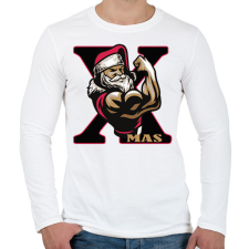 PRINTFASHION Mikulás kigyúrva XMAS - Férfi hosszú ujjú póló - Fehér férfi póló