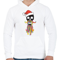 PRINTFASHION Mikulás koponya - Férfi kapucnis pulóver - Fehér