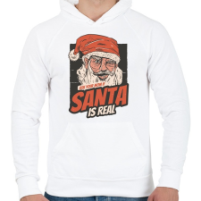 PRINTFASHION Mikulás létezik - kérdezd meg anyát - Férfi kapucnis pulóver - Fehér férfi pulóver, kardigán