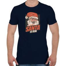 PRINTFASHION Mikulás létezik - kérdezd meg anyát - Férfi póló - Sötétkék