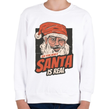 PRINTFASHION Mikulás létezik - kérdezd meg anyát - Gyerek pulóver - Fehér gyerek pulóver, kardigán