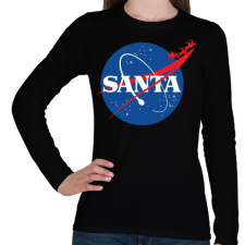 PRINTFASHION Mikulás NASA - Női hosszú ujjú póló - Fekete női póló