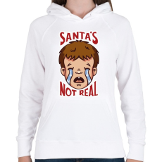 PRINTFASHION Mikulás nem létezik - Női kapucnis pulóver - Fehér
