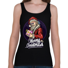 PRINTFASHION mikulás - Női atléta - Fekete női trikó