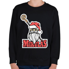 PRINTFASHION Mikulás pálcával - Gyerek pulóver - Fekete gyerek pulóver, kardigán