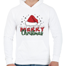 PRINTFASHION mikulás sapka  - Férfi kapucnis pulóver - Fehér férfi pulóver, kardigán