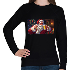 PRINTFASHION mikulás sörözik - Női pulóver - Fekete női pulóver, kardigán