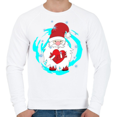 PRINTFASHION Mikulás szívvel hóesésben - Férfi pulóver - Fehér