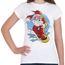 PRINTFASHION Mikulás - szörföző_Rajztábla 1 - Női póló - Fehér női póló