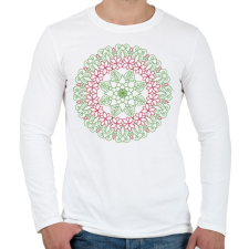 PRINTFASHION Mikulásvirágos téli mandala - Férfi hosszú ujjú póló - Fehér férfi póló