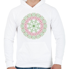PRINTFASHION Mikulásvirágos téli mandala - Férfi kapucnis pulóver - Fehér