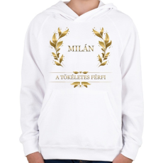 PRINTFASHION Milán - Gyerek kapucnis pulóver - Fehér