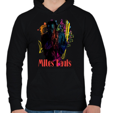 PRINTFASHION miles davis colorful - Férfi kapucnis pulóver - Fekete férfi pulóver, kardigán