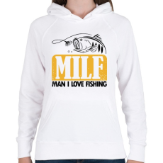 PRINTFASHION MILF horgász - Női kapucnis pulóver - Fehér