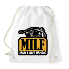 PRINTFASHION MILF - Man I Love Fishing - Sportzsák, Tornazsák - Fehér tornazsák