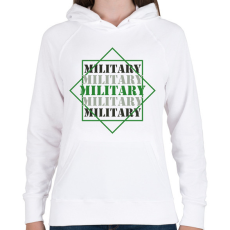 PRINTFASHION Military - Női kapucnis pulóver - Fehér