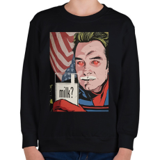 PRINTFASHION Milk? - Homelander - Gyerek pulóver - Fekete