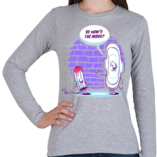 PRINTFASHION Milyen belül? - Női hosszú ujjú póló - Sport szürke