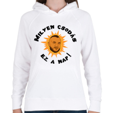 PRINTFASHION Milyen csodás ez a nap - Női kapucnis pulóver - Fehér női pulóver, kardigán