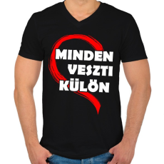 PRINTFASHION Minden értelmét veszti! - Férfi V-nyakú póló - Fekete