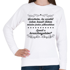 PRINTFASHION Minden fontos pillanatban - Női pulóver - Fehér női pulóver, kardigán