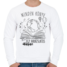 PRINTFASHION Minden könyv - egy varázslatos utazás - Férfi pulóver - Fehér