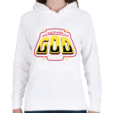 PRINTFASHION Minden lehetséges Istennel - Női kapucnis pulóver - Fehér női pulóver, kardigán