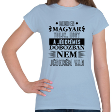 PRINTFASHION Minden magyar tudja - Női póló - Világoskék
