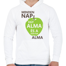 PRINTFASHION minden-nap-egy-alma-brown-green - Férfi kapucnis pulóver - Fehér