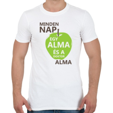 PRINTFASHION minden-nap-egy-alma-brown-green - Férfi póló - Fehér férfi póló