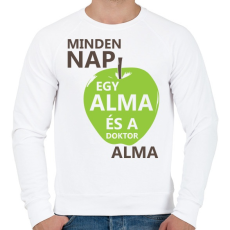 PRINTFASHION minden-nap-egy-alma-brown-green - Férfi pulóver - Fehér