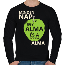 PRINTFASHION minden-nap-egy-alma-white-green - Férfi pulóver - Fekete férfi pulóver, kardigán