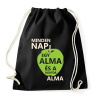 PRINTFASHION minden-nap-egy-alma-white-green - Sportzsák, Tornazsák - Fekete