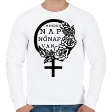 PRINTFASHION Minden nap - Férfi pulóver - Fehér