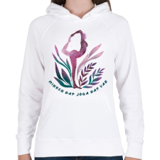 PRINTFASHION Minden nap jóga nap van - Női kapucnis pulóver - Fehér női pulóver, kardigán