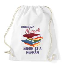 PRINTFASHION minden nap olvasok... - Sportzsák, Tornazsák - Fehér tornazsák