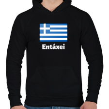 PRINTFASHION Minden OK Görögül - Férfi kapucnis pulóver - Fekete férfi pulóver, kardigán