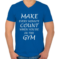 PRINTFASHION Minden perc számít amikor bent vagy a teremben - Férfi V-nyakú póló - Királykék