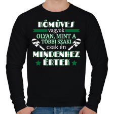 PRINTFASHION Mindenhez értek - Férfi pulóver - Fekete férfi pulóver, kardigán