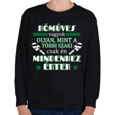 PRINTFASHION Mindenhez értek - Gyerek pulóver - Fekete