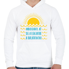 PRINTFASHION Mindenhol jó, de a legjobb a Balatonon! - Férfi kapucnis pulóver - Fehér