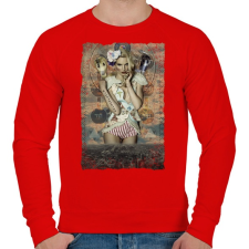 PRINTFASHION Mindenhol őt látom - Férfi pulóver - Piros férfi pulóver, kardigán